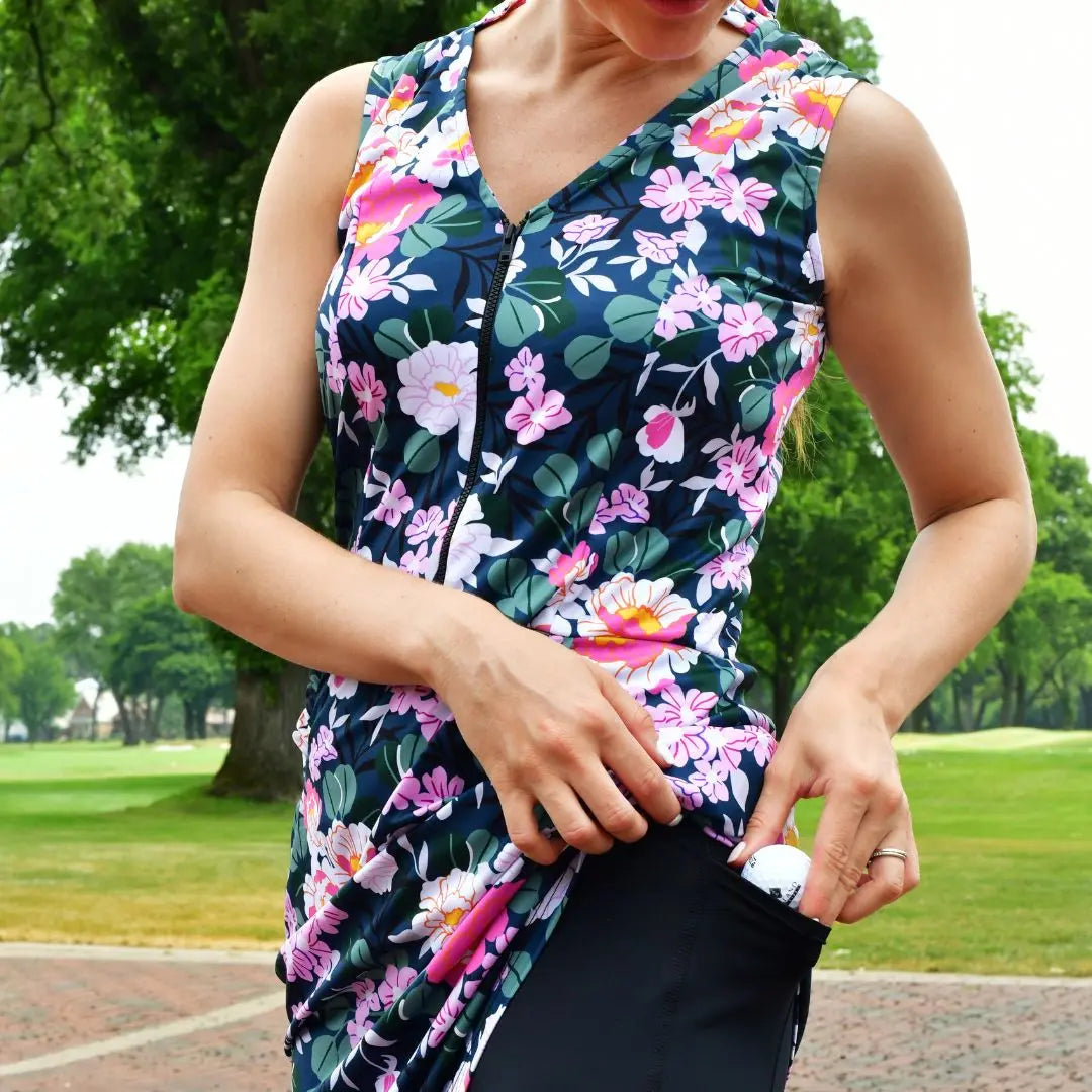 UPF Printed Golf Dress with Collar Ellie Day