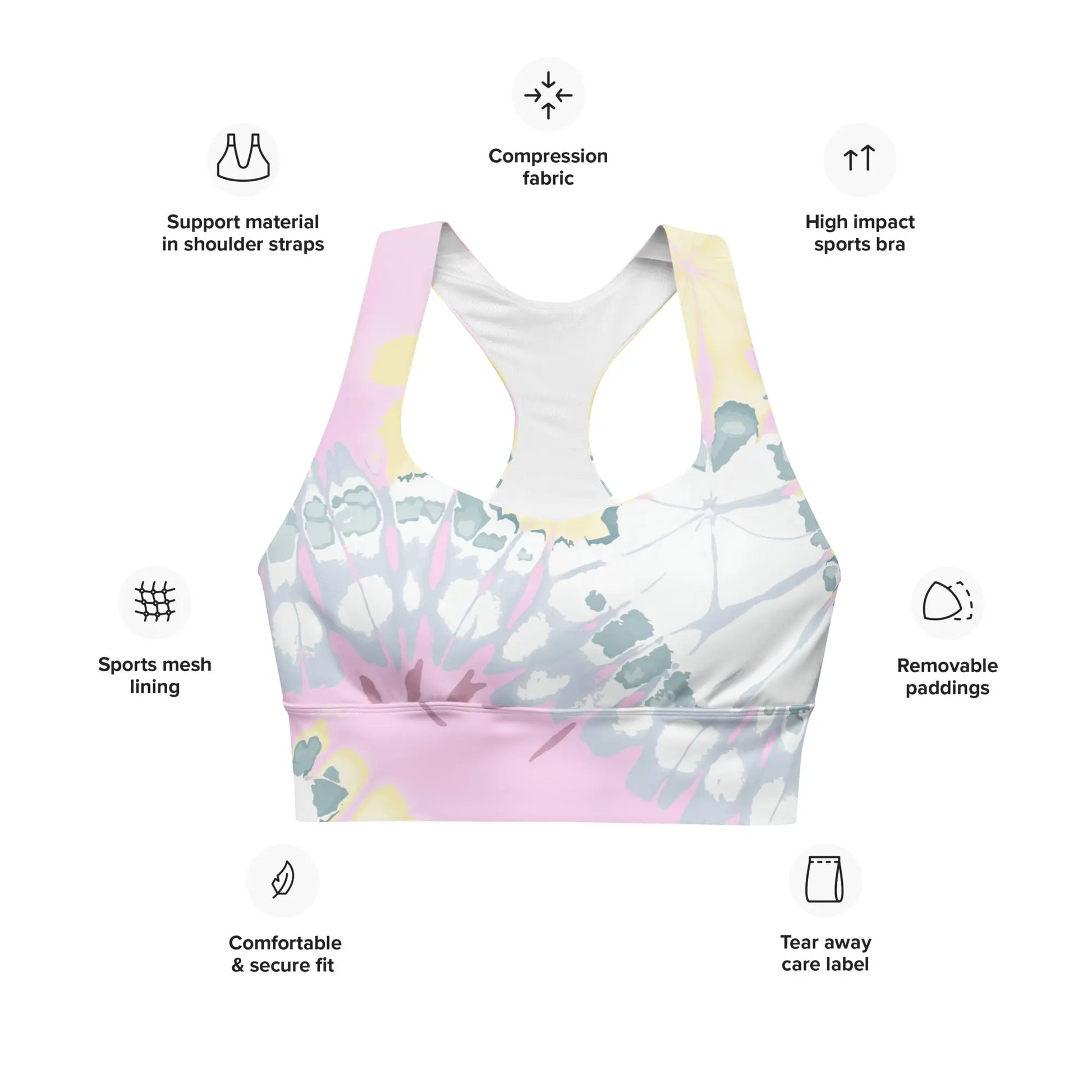 Compression Longline sports bra Ellie Day Activewear