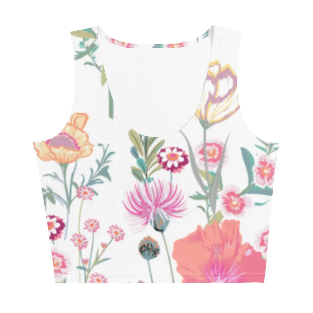 Desert Flower White Crop Top Ellie Day Activewear