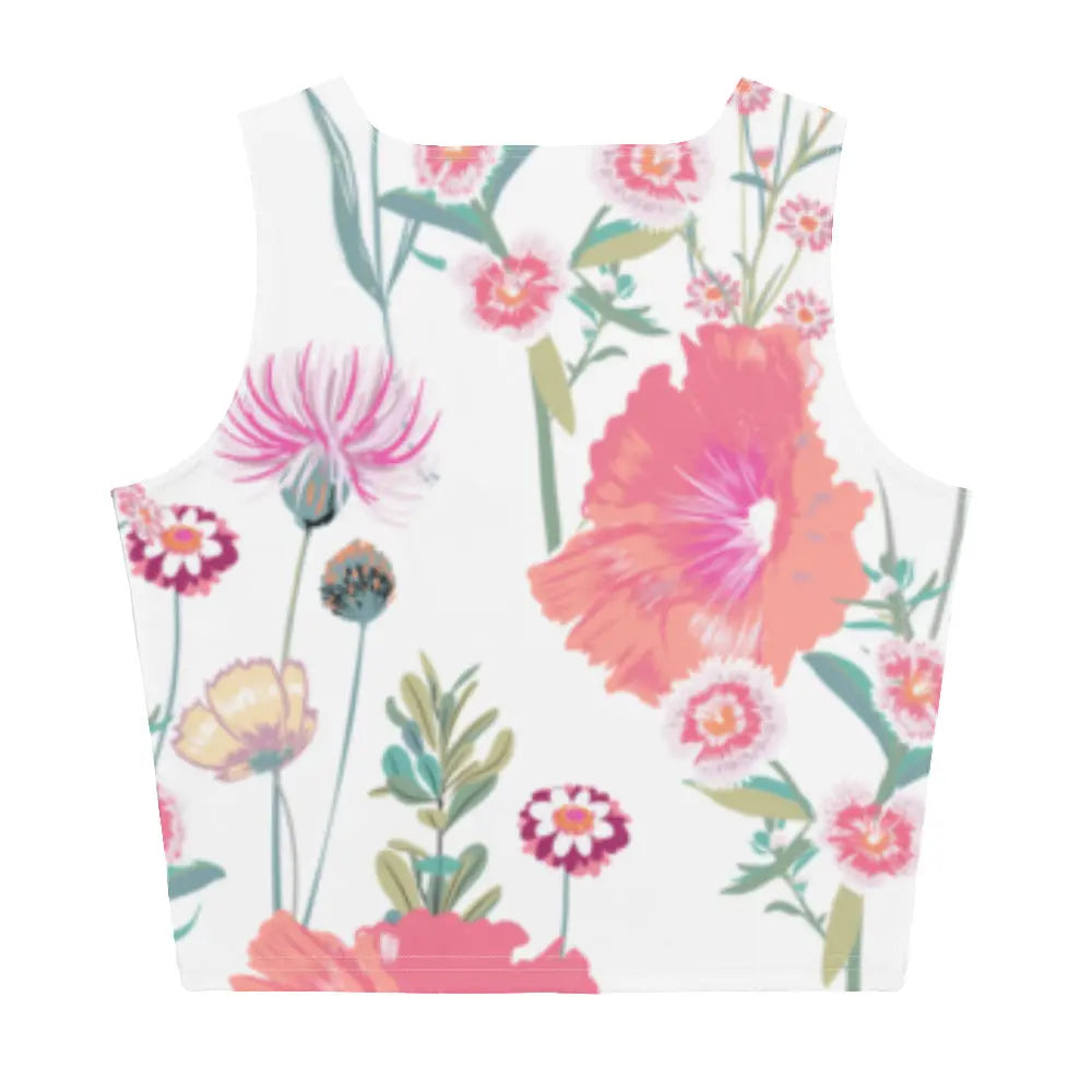 Desert Flower White Crop Top Ellie Day Activewear