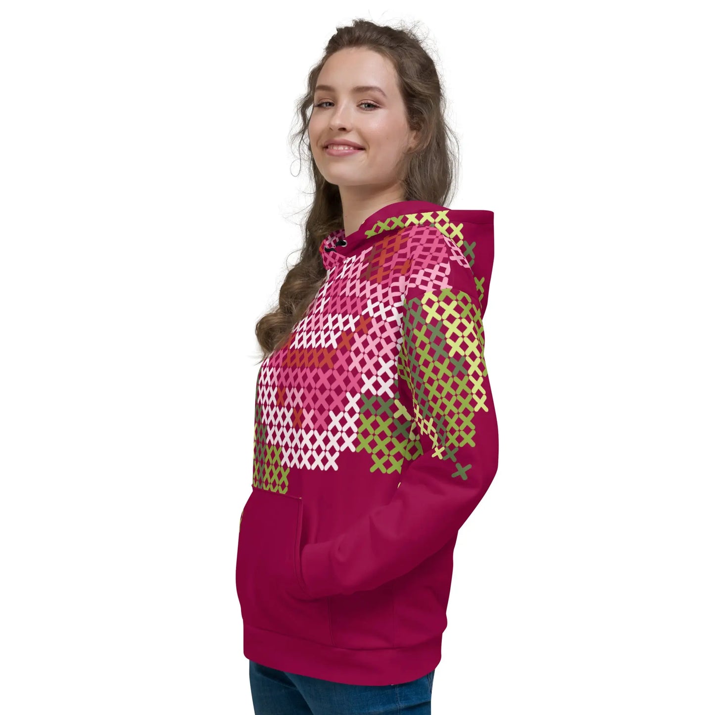 Ellie Day Burgundy Rose Women's Recycled Hoodie Ellie Day Sportswear