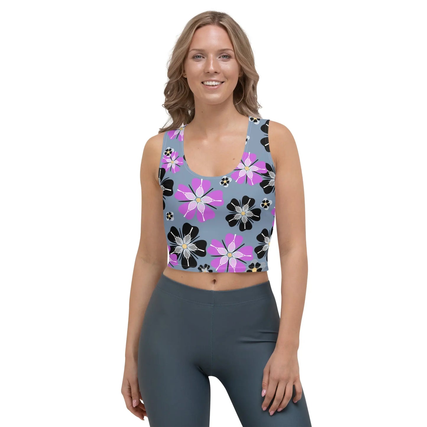 Ellie Day Flower Racquet Sportswear Crop Top Ellie Day Activewear