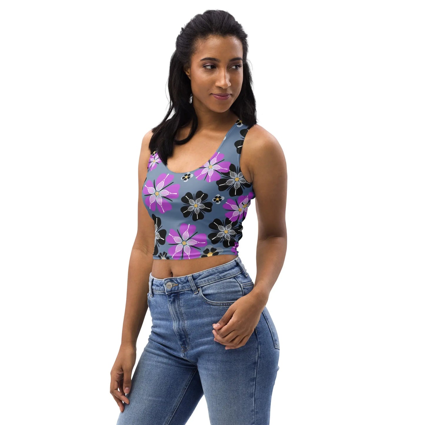 Ellie Day Flower Racquet Sportswear Crop Top Ellie Day Activewear