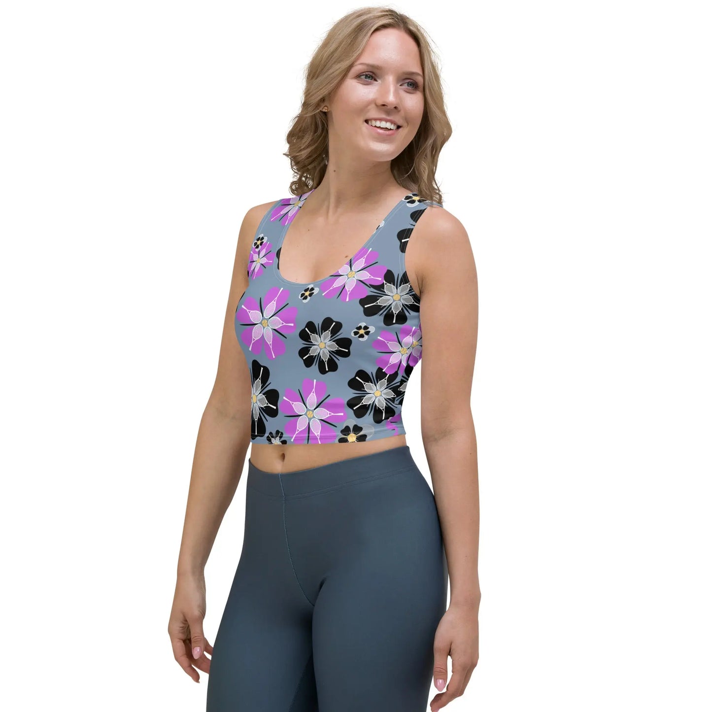 Ellie Day Flower Racquet Sportswear Crop Top Ellie Day Activewear