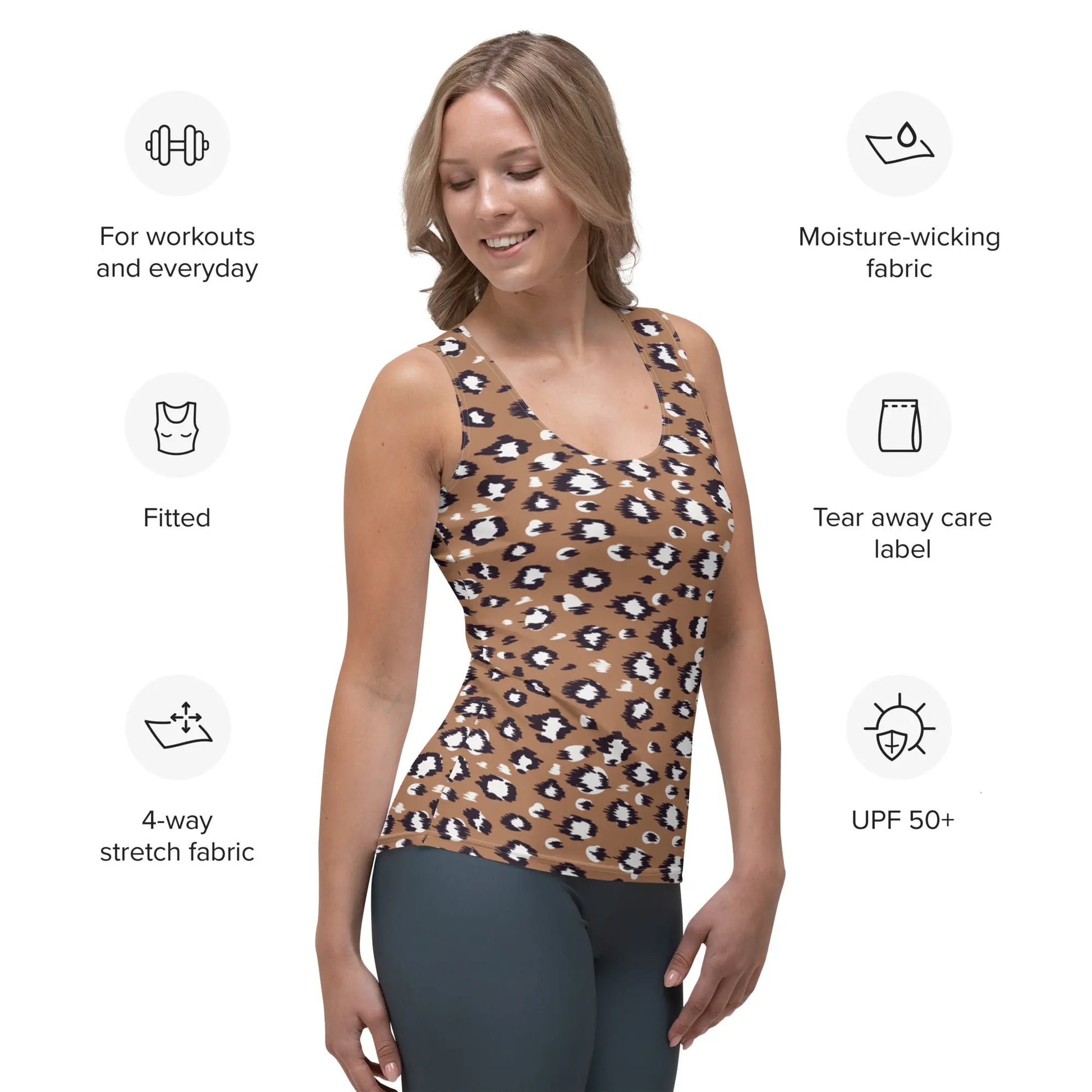 Ellie Day Leopard Print Activewear Tank Ellie Day Sportswear