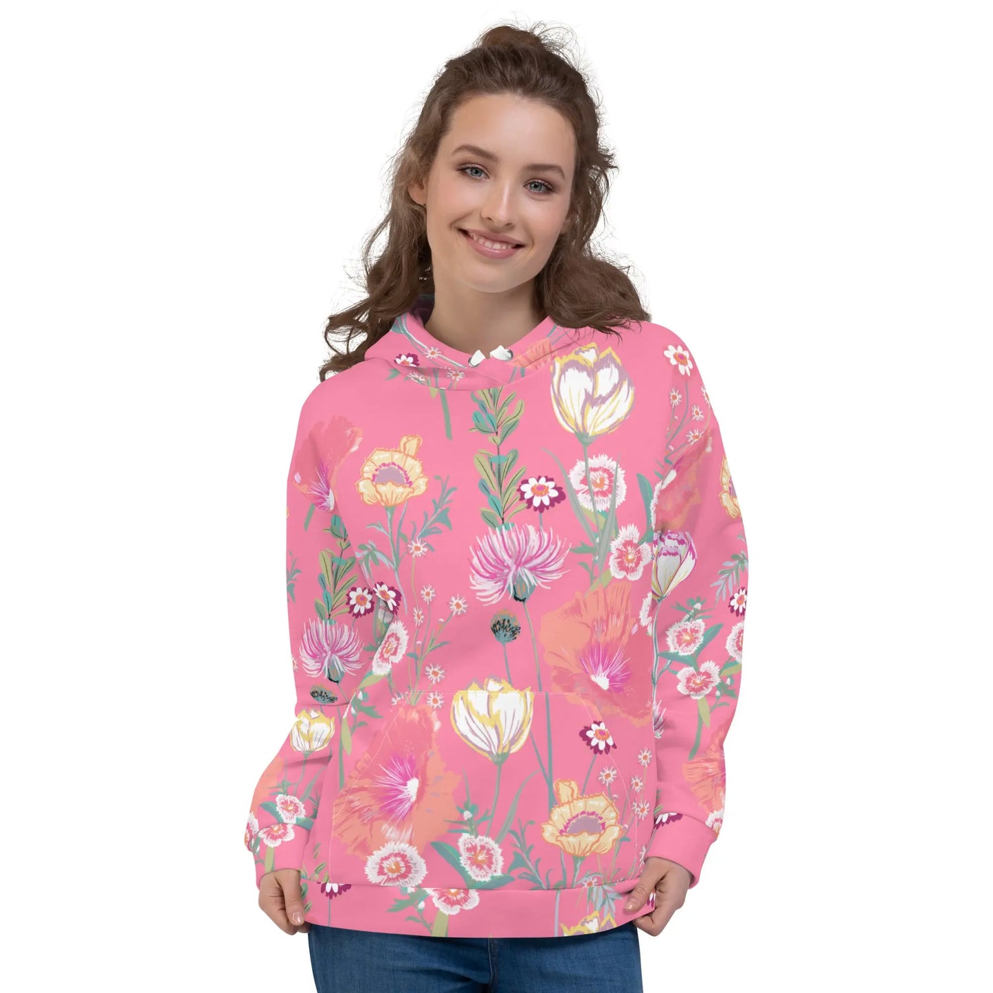 Ellie Day Pink Desert Flower Women's Recycled Hoodie Ellie Day Sportswear