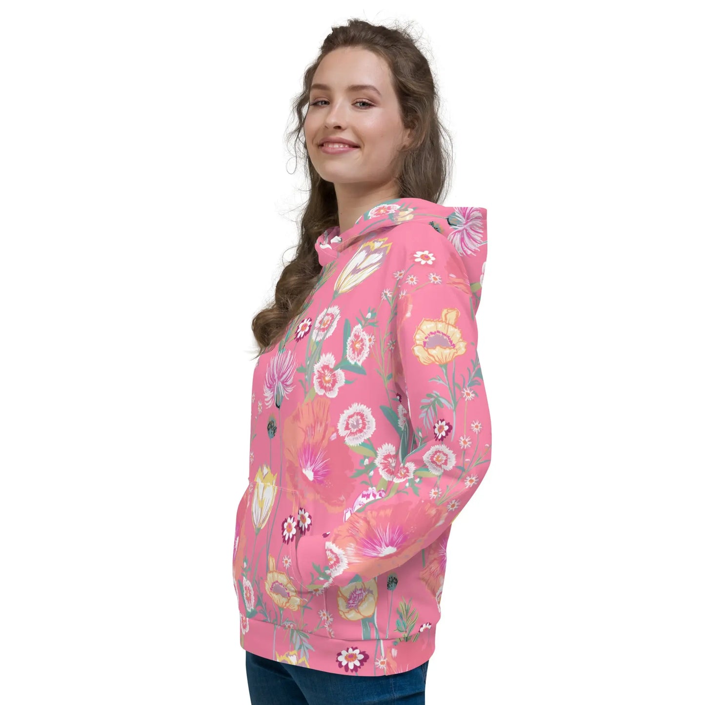 Ellie Day Pink Desert Flower Women's Recycled Hoodie Ellie Day Sportswear