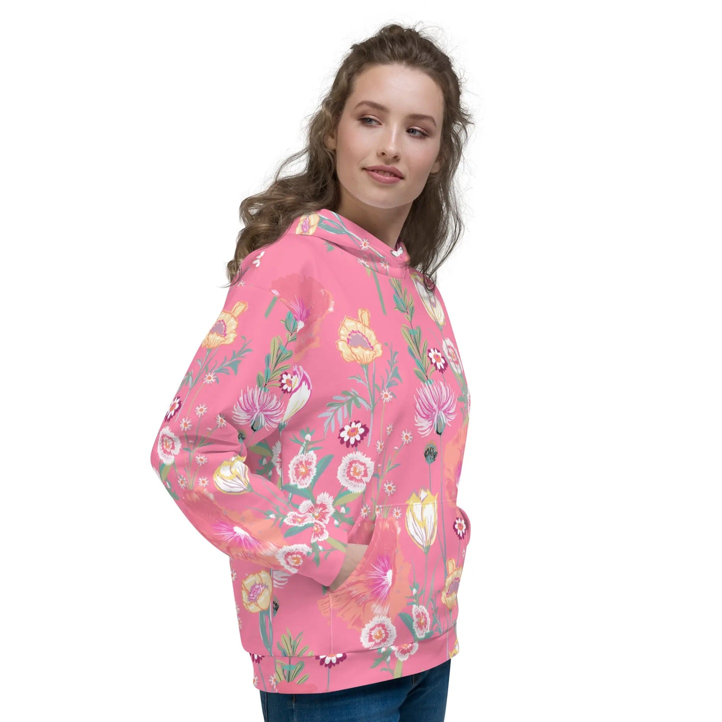 Ellie Day Pink Desert Flower Women's Recycled Hoodie Ellie Day Sportswear