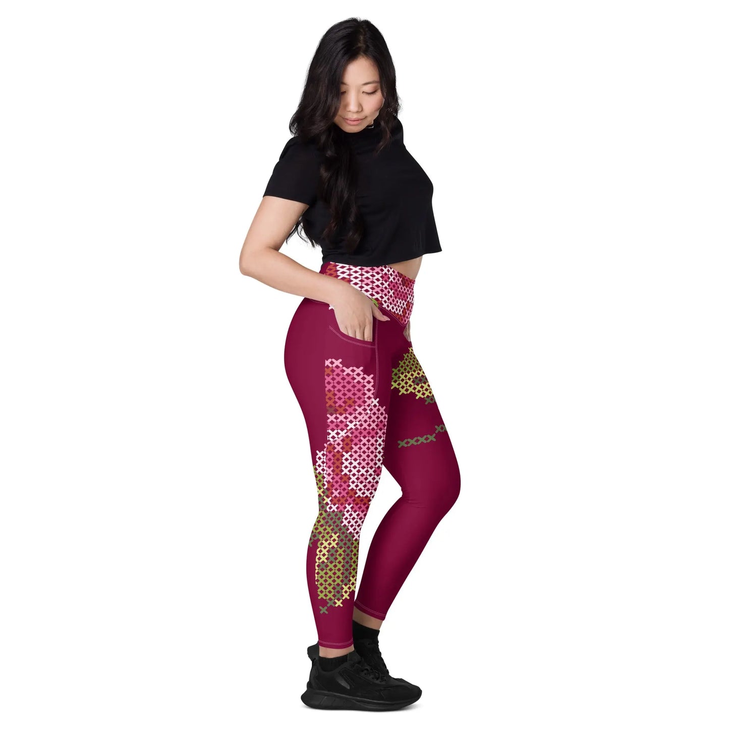 Ellie Day Rose Print Leggings Ellie Day Sportswear