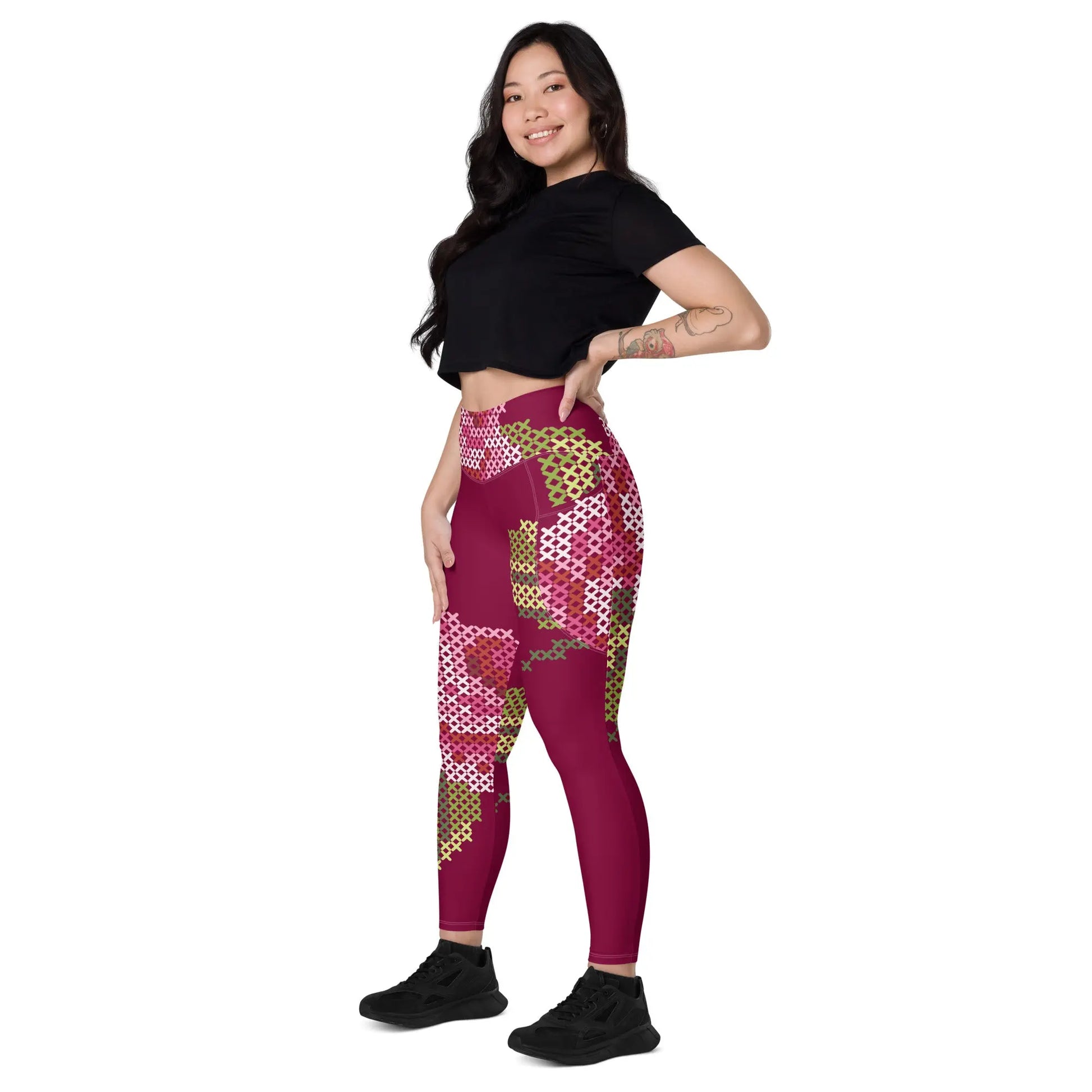 Ellie Day Rose Print Leggings Ellie Day Sportswear