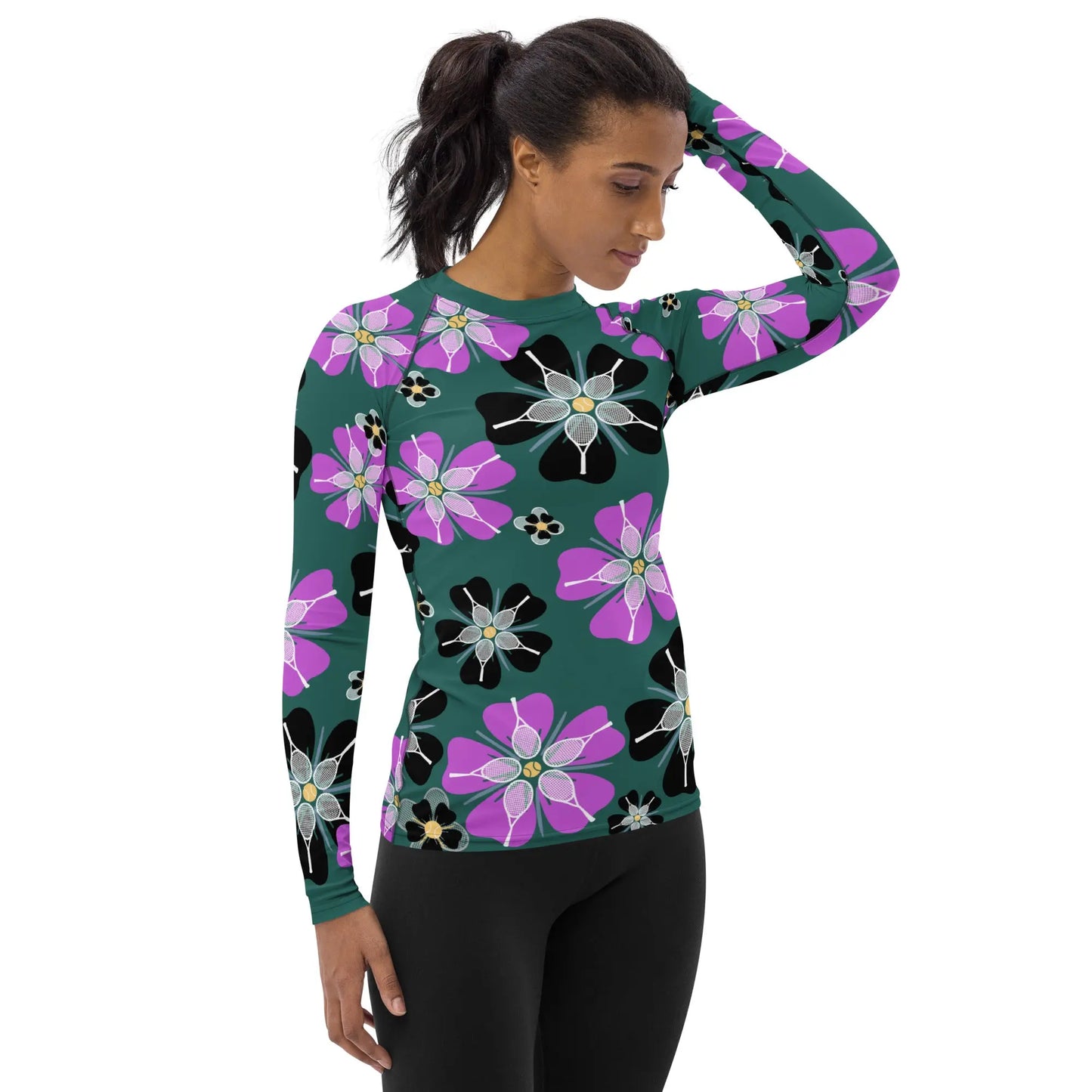 Ellie Day Women's Long Sleeve - Tennis Flowers Ellie Day Sportswear