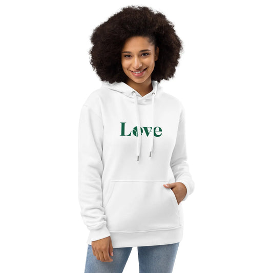 Green LOVE Tennis Embroidered Heavyweight Hoodie Ellie Day Activewear