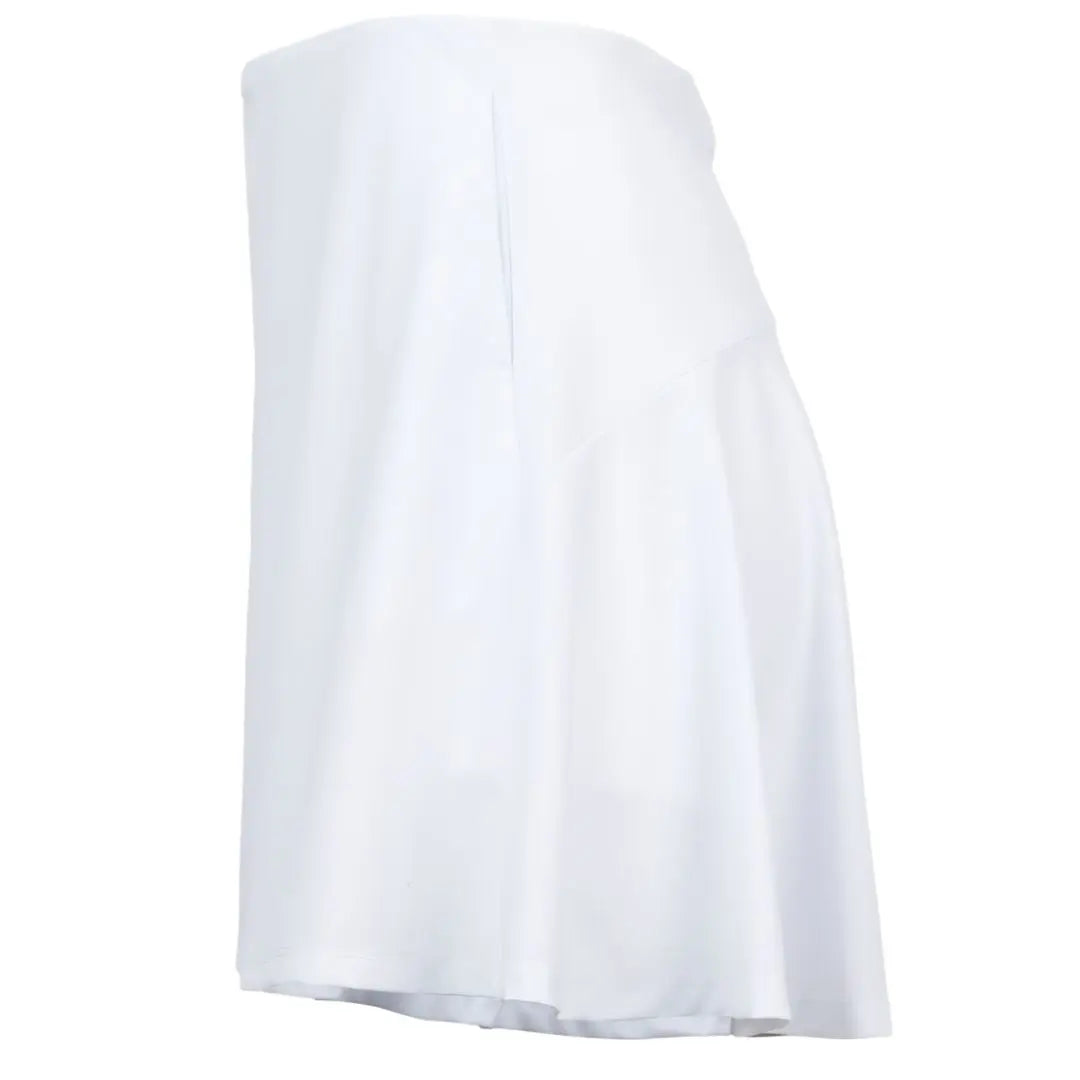 High-Low Pleated Back Skirt for Golf or Tennis in White Ellie Day