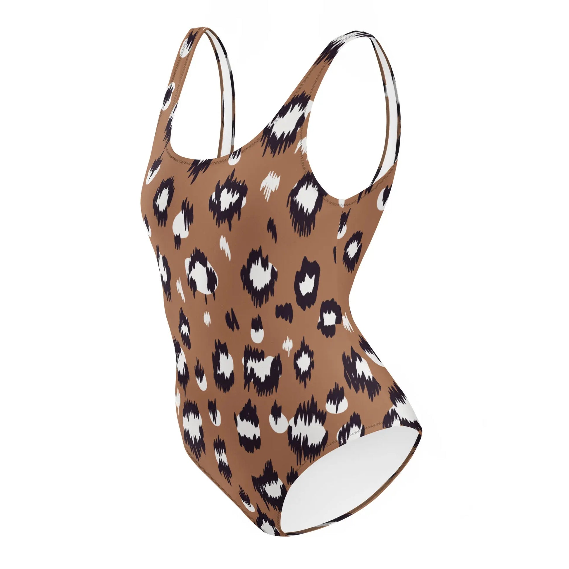 Leopard Print One-Piece Scoop Swimsuit For Women Ellie Day Activewear