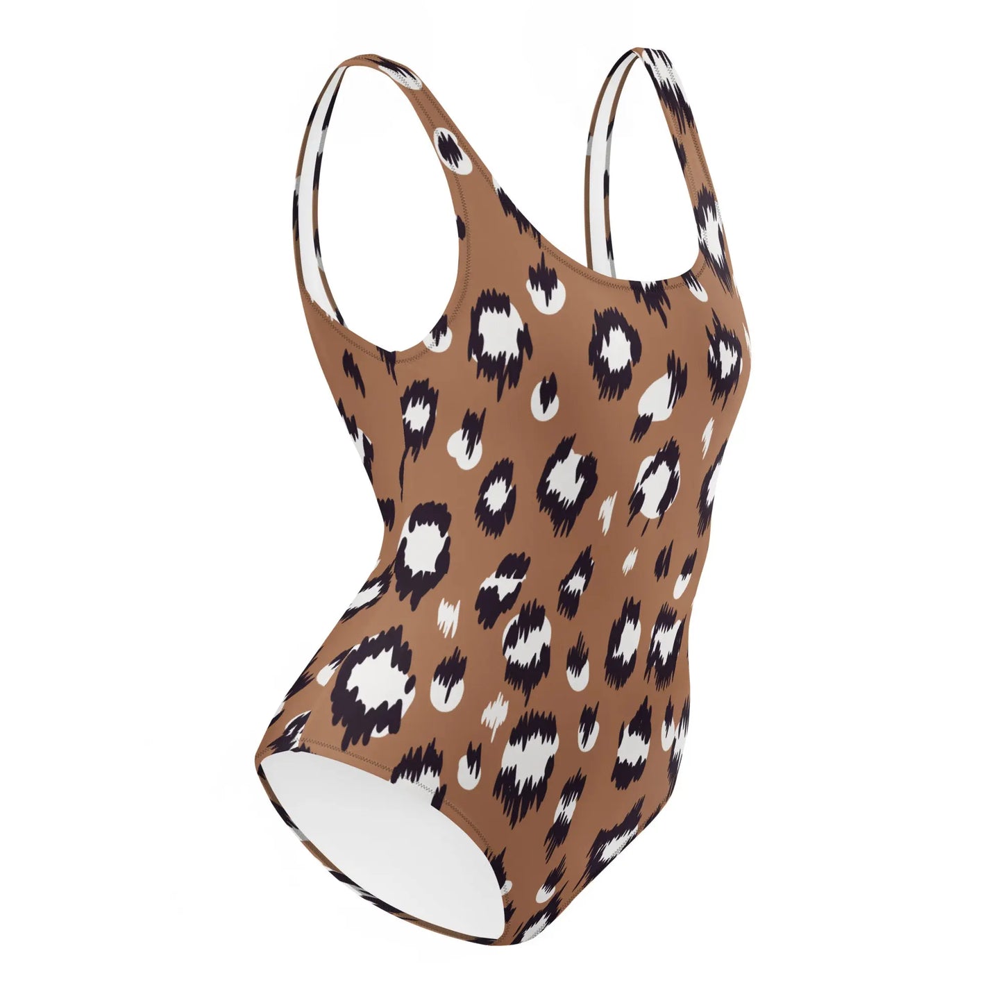 Leopard Print One-Piece Scoop Swimsuit For Women Ellie Day Activewear