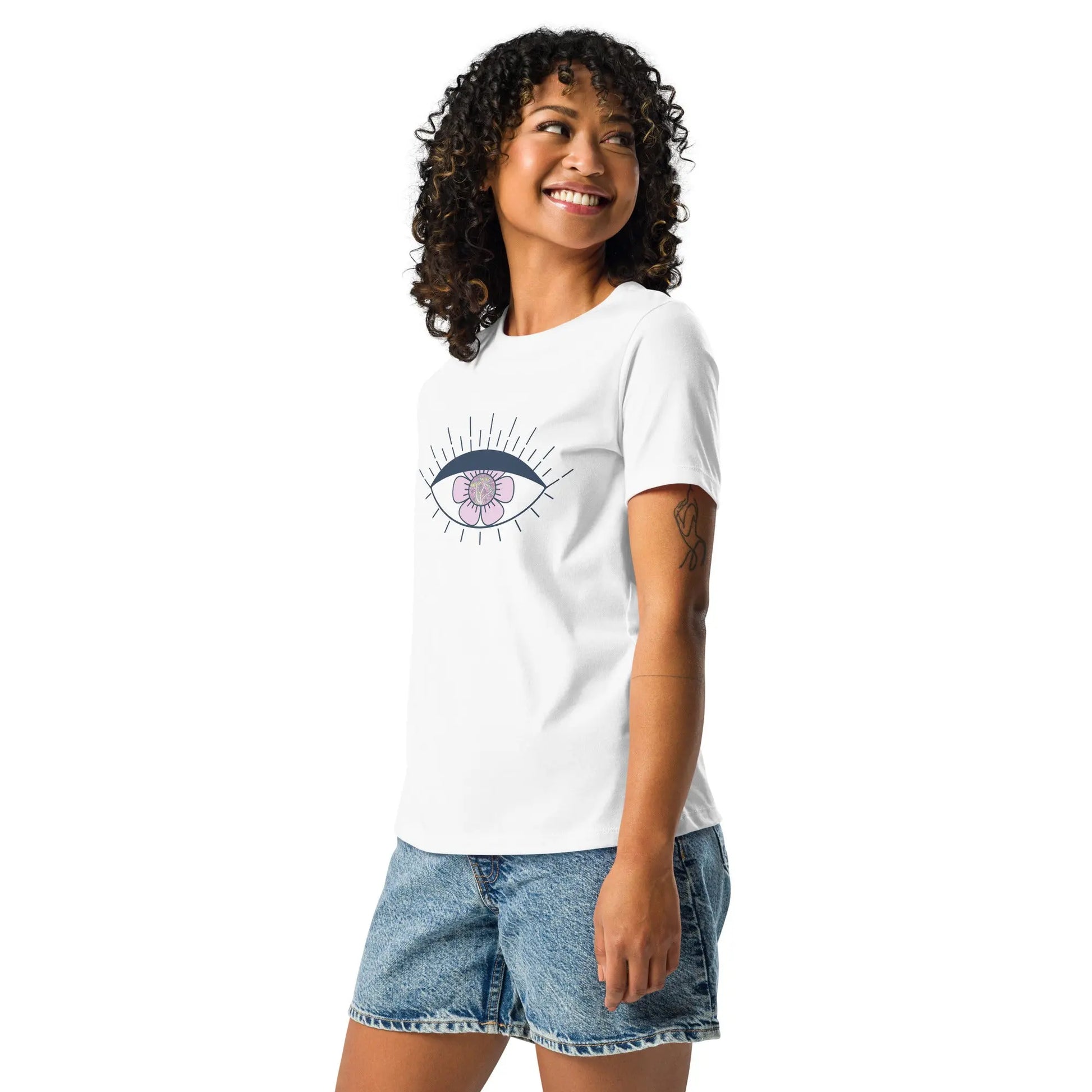 Mushroom Vibe Evil Eye Relaxed T-Shirt Ellie Day Activewear