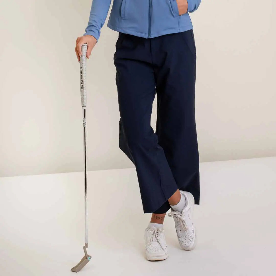 Navy Women's Golf Pants with Flared Leg - Ellie Day Activewear