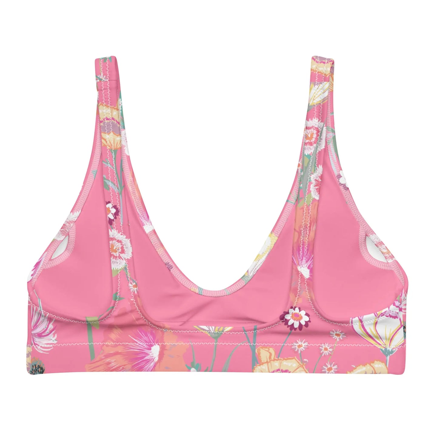 Pink Desert Flower Recycled padded bikini top Ellie Day Activewear