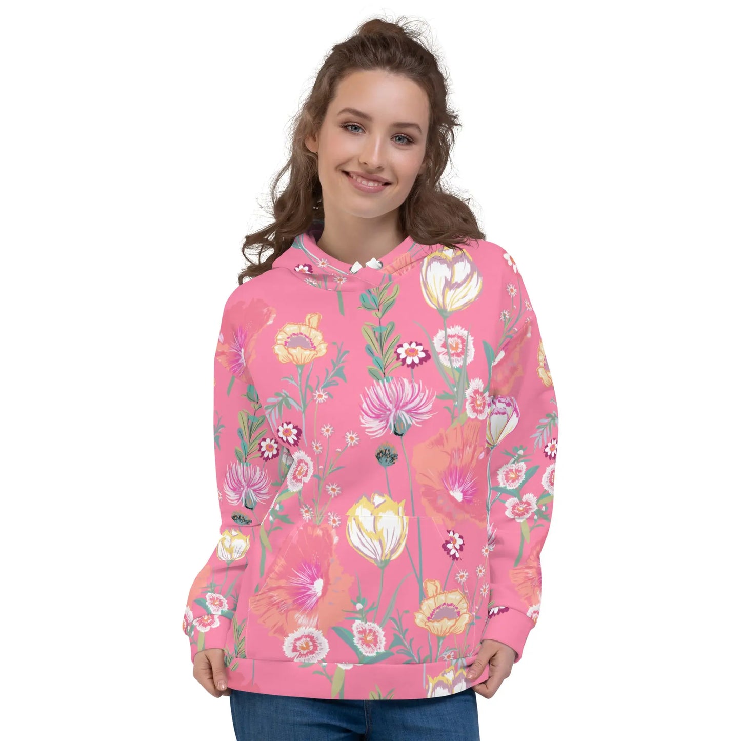 Pink Desert Flower Women's Recycled Hoodie Ellie Day Sportswear