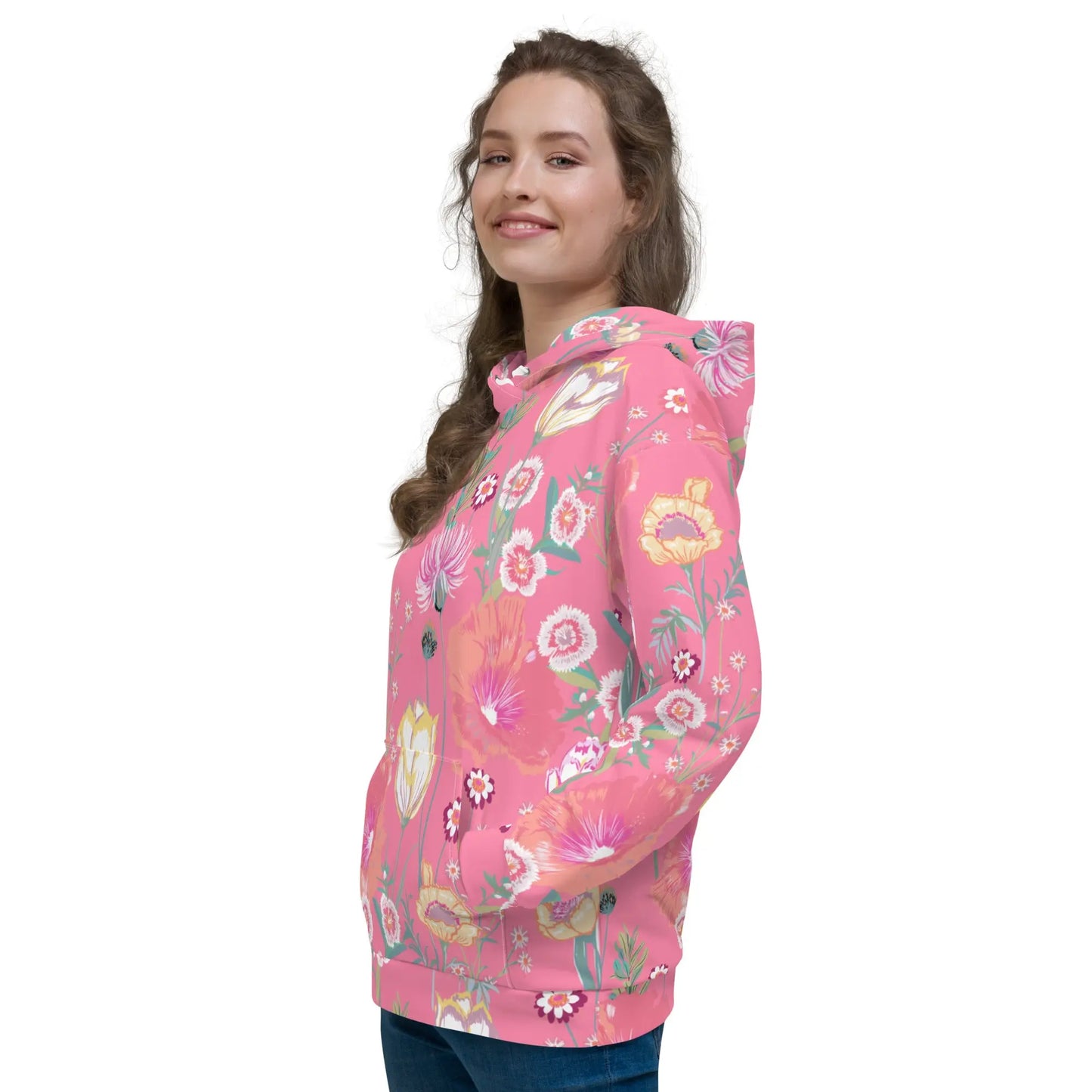 Pink Desert Flower Women's Recycled Hoodie Ellie Day Sportswear