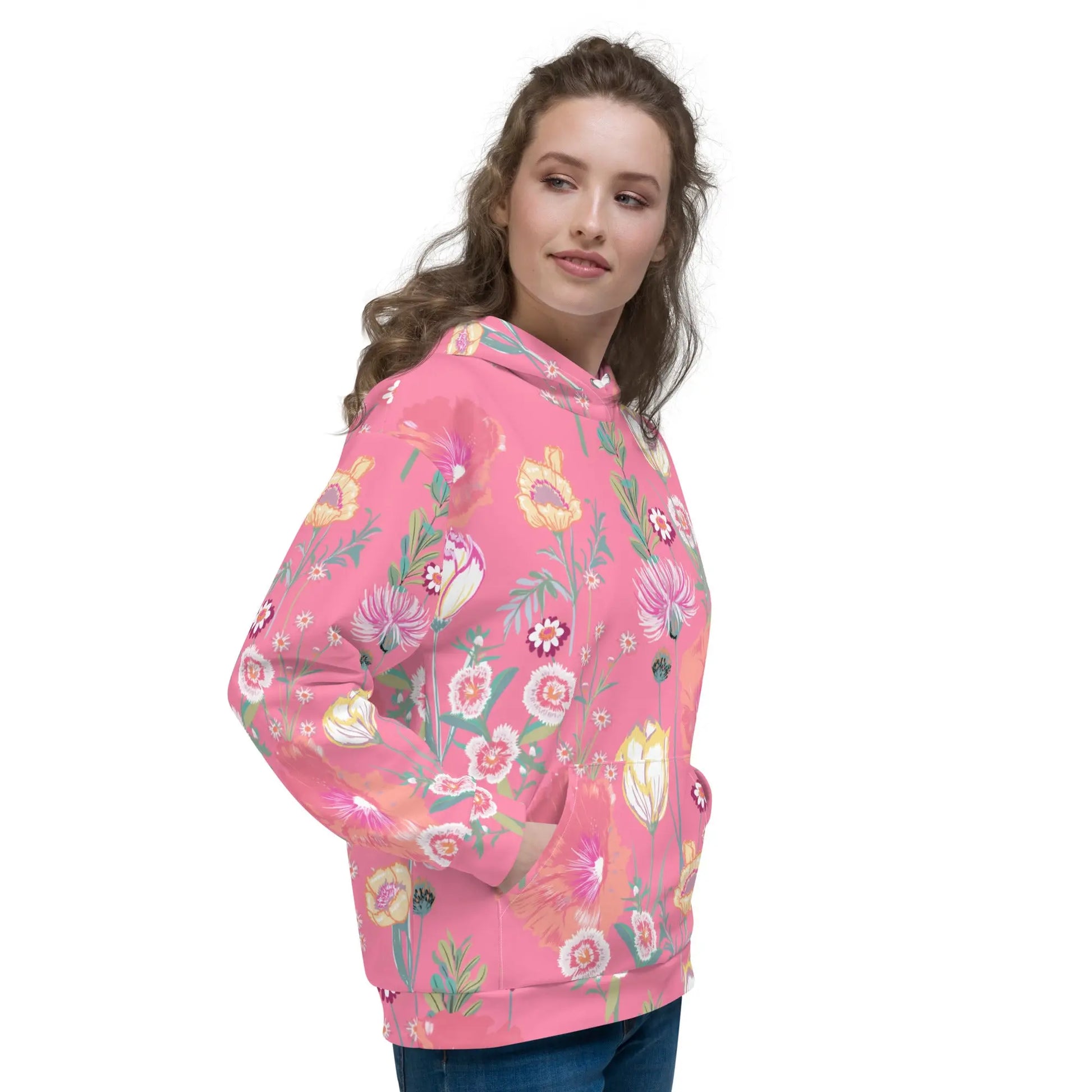 Pink Desert Flower Women's Recycled Hoodie Ellie Day Sportswear