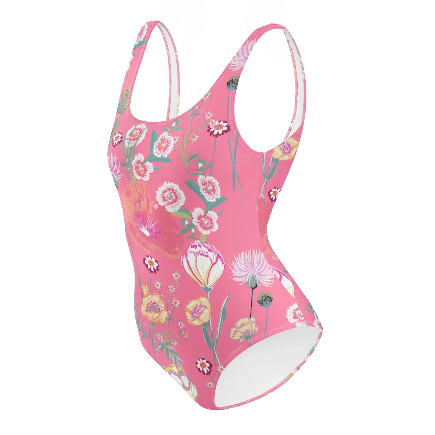 Pink Desert Flowers One-Piece Swimsuit Ellie Day Activewear