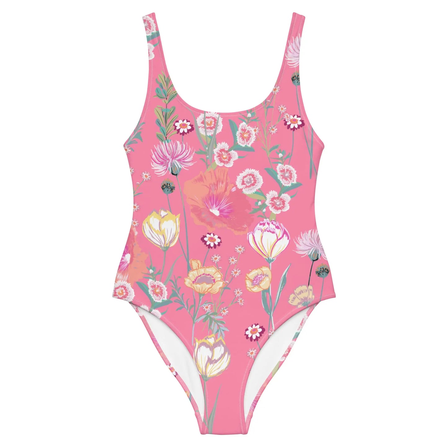 Pink Desert Flowers One-Piece Swimsuit Ellie Day Activewear