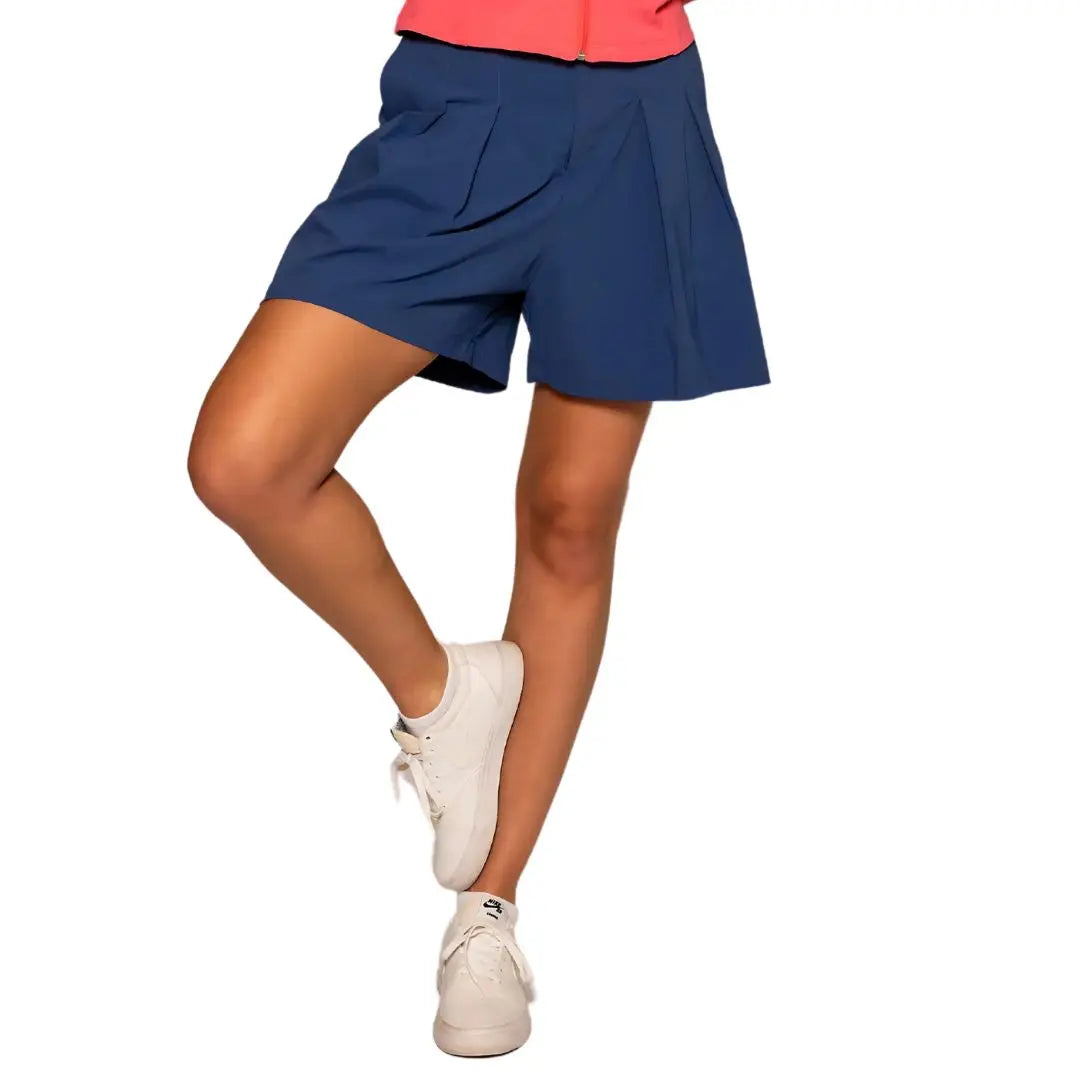 Pleated Summer Shorts In Blue Ellie Day