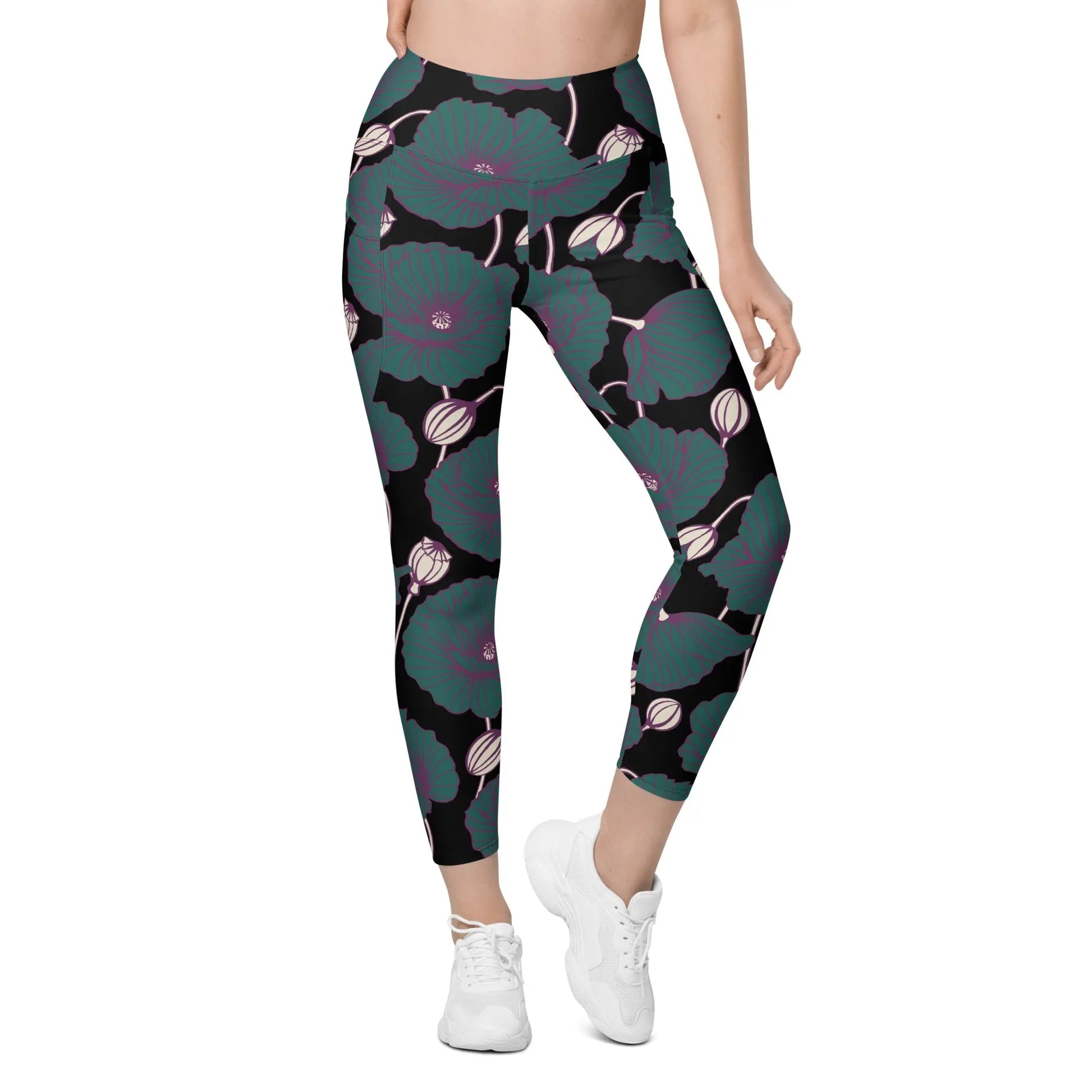 Poppy Printed Leggings with Pockets Ellie Day Activewear