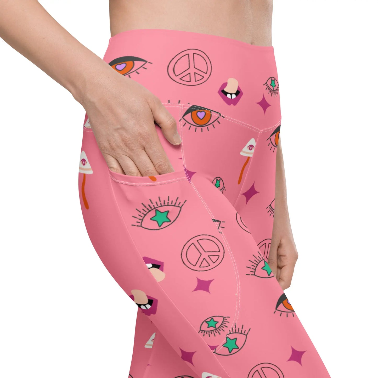 Recycled Pink Karma Leggings with Pockets Ellie Day Activewear