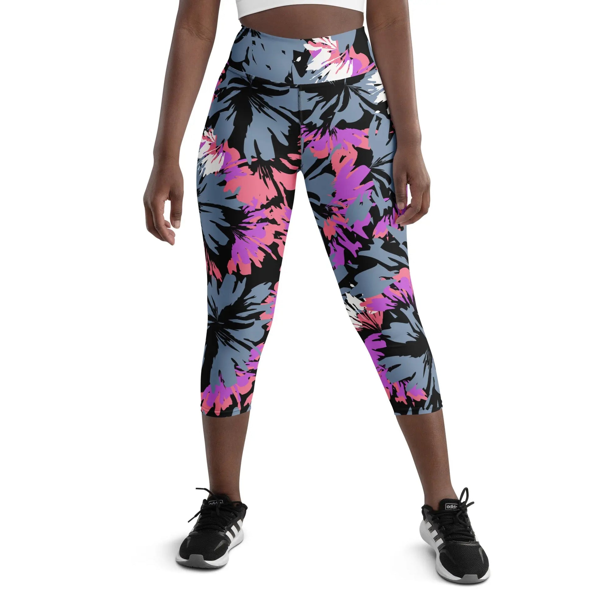 Softest Midnight Bloom Capri Leggings For Yoga Ellie Day Activewear