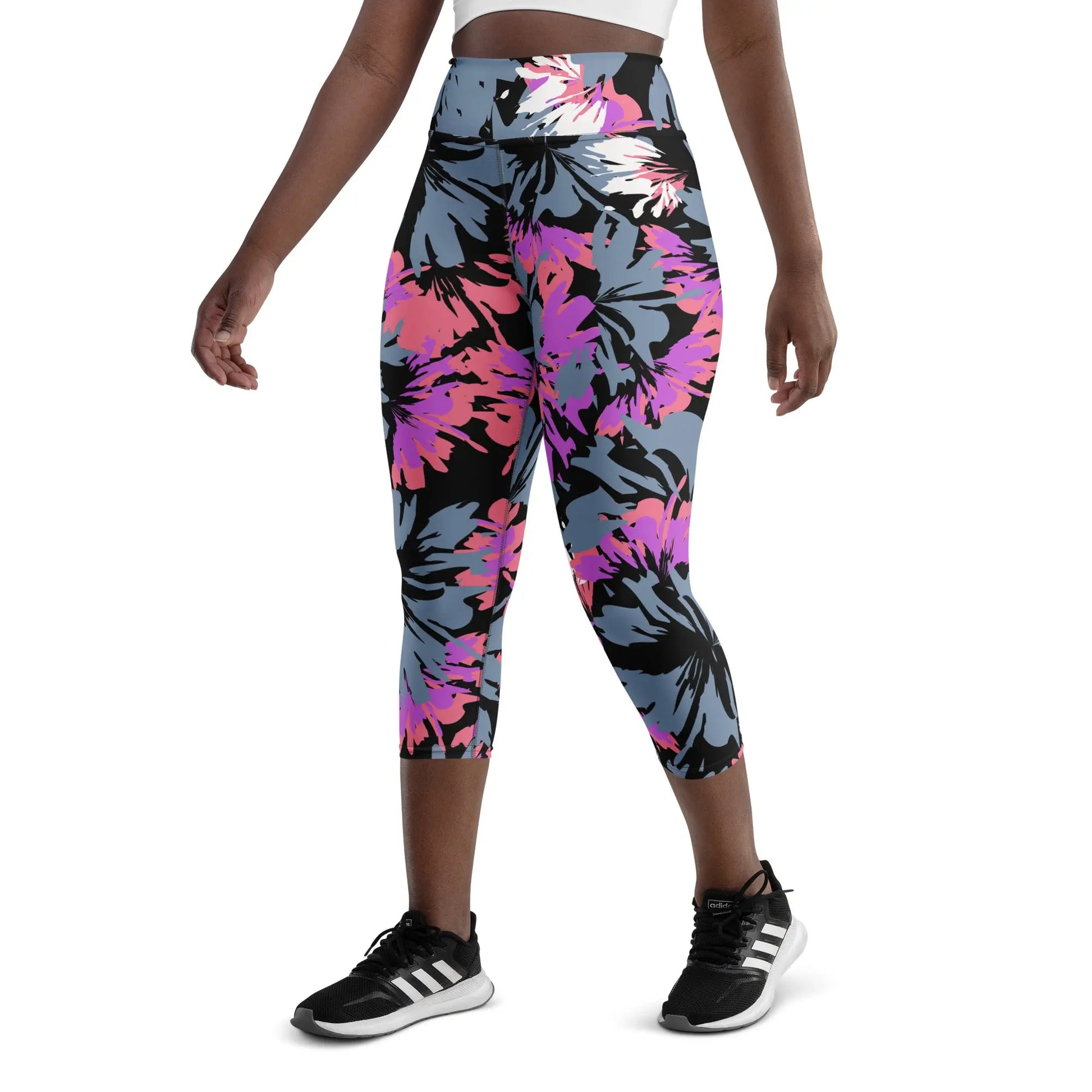 Softest Midnight Bloom Capri Leggings For Yoga Ellie Day Activewear