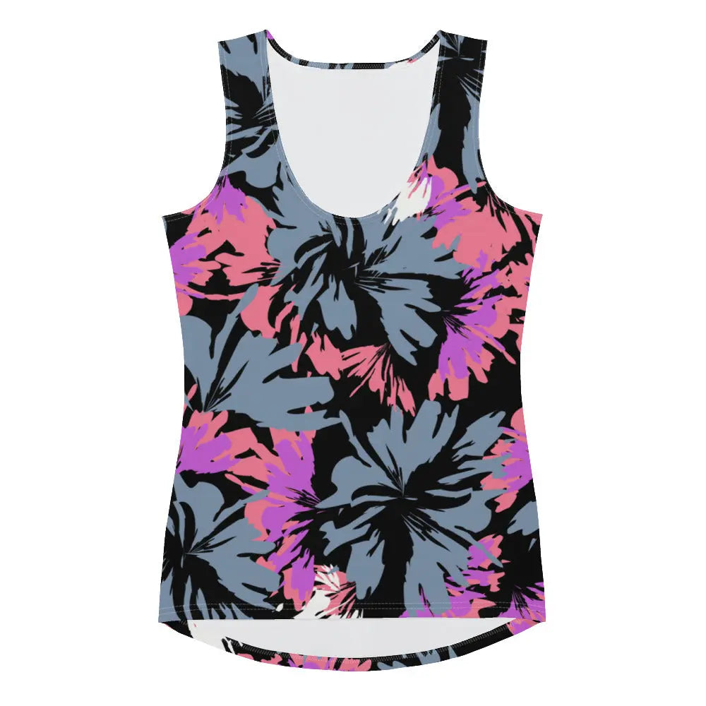 Softest Stretch Performance Tank in Hibiscus Print Ellie Day Activewear