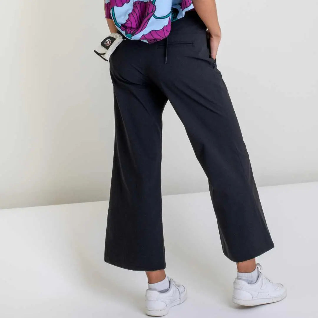 Women's Golf Pants with Flared Leg in Black Ellie Day Activewear