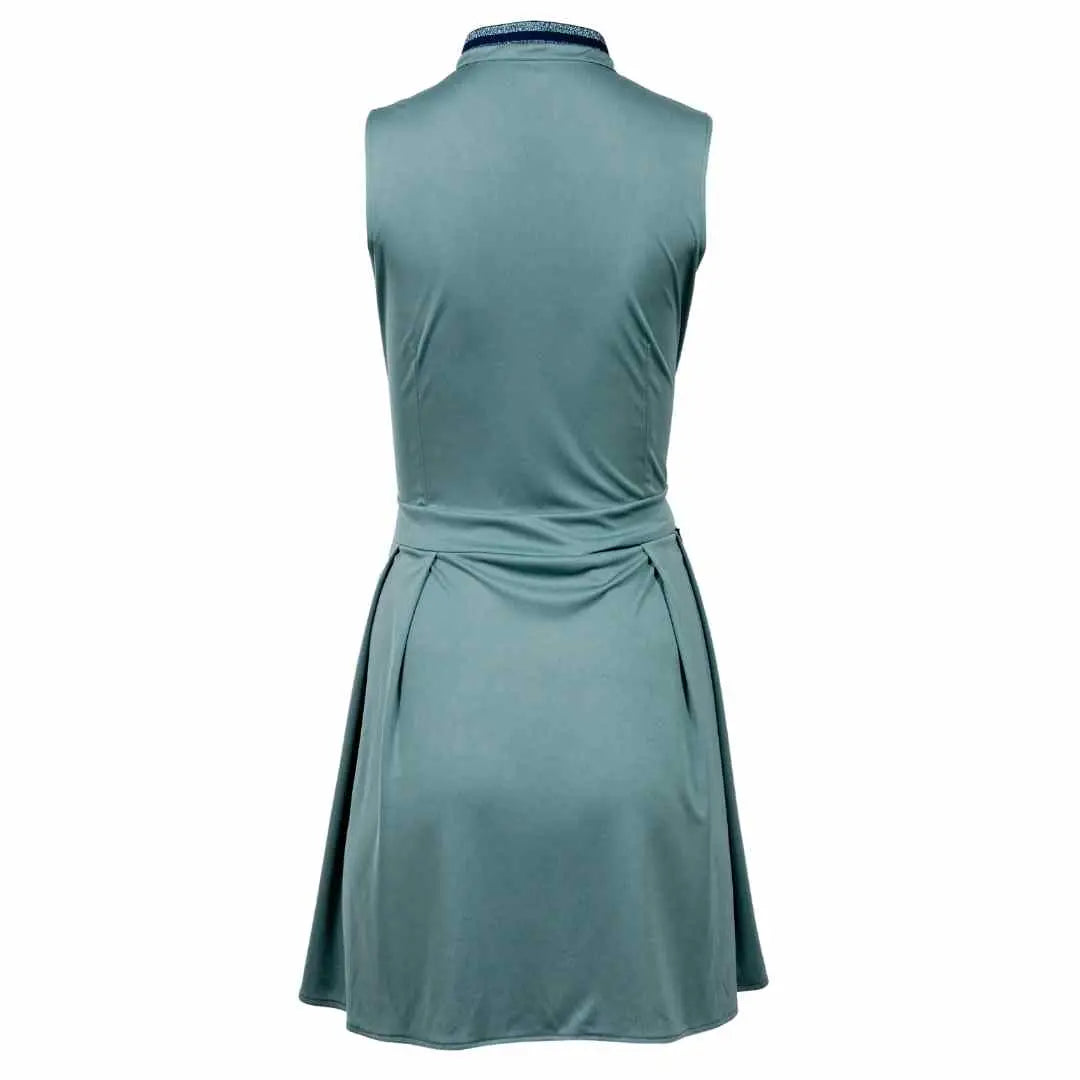 banded.collar.zip.front.golf.dress.fitandflare.upf.recycled